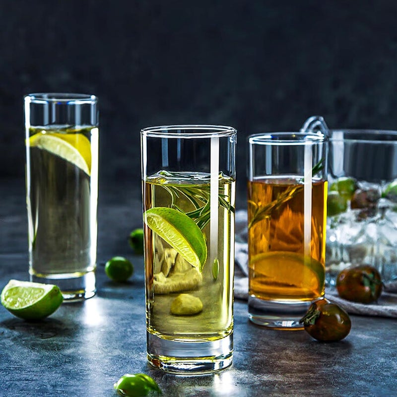 WRINGO 350ML Water Glass Tumbler Highball Glasses Clear Iced Tea and Glasses for Drinking Cocktail Juice Milkshake Coke Soda Dishwasher Safe Pack of 6 Tall Glass 350 ML 6 - Image 3