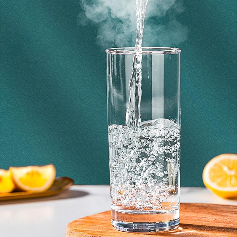 WRINGO 350ML Water Glass Tumbler Highball Glasses Clear Iced Tea and Glasses for Drinking Cocktail Juice Milkshake Coke Soda Dishwasher Safe Pack of 6 Tall Glass 350 ML 6 - Image 2