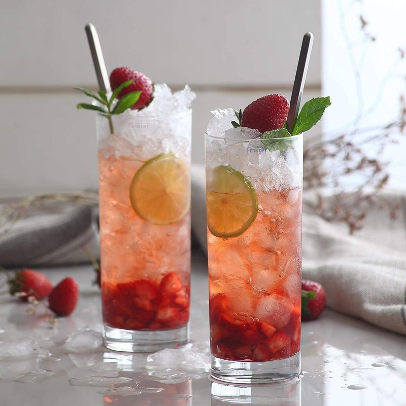 WRINGO 350ML Water Glass Tumbler Highball Glasses Clear Iced Tea and Glasses for Drinking Cocktail Juice Milkshake Coke Soda Dishwasher Safe Pack of 6 Tall Glass 350 ML 6 - Image 4