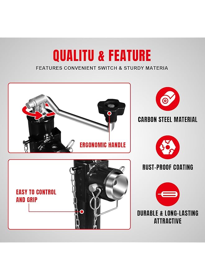 بيج ريد رافعة مقطورة دوارة قابلة للتركيب على الأنابيب، سعة 2000 رطل، Atr39003R - Image 2