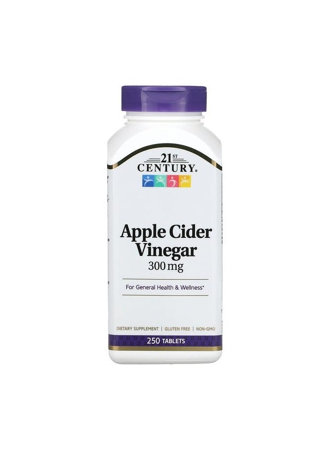 خل التفاح، 300 ملغ، 250 قرصًا