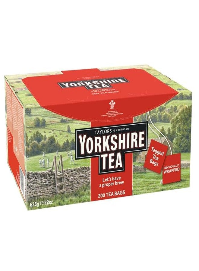 Yorkshire Tea, Red, Black Tea, Individually Wrapped Bags, 200 Count (Pack of 1), Refreshing, Satisfying, and Strong, Classic British Breakfast Blend, Caffeinated, Enjoy Hot or Iced, 200 Teabags - Image 3