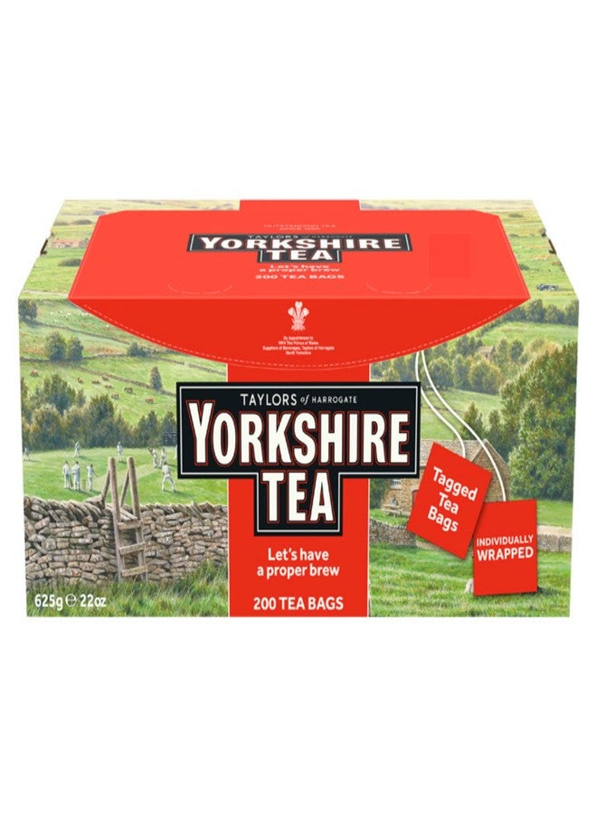 Yorkshire Tea, Red, Black Tea, Individually Wrapped Bags, 200 Count (Pack of 1), Refreshing, Satisfying, and Strong, Classic British Breakfast Blend, Caffeinated, Enjoy Hot or Iced, 200 Teabags - Image 4