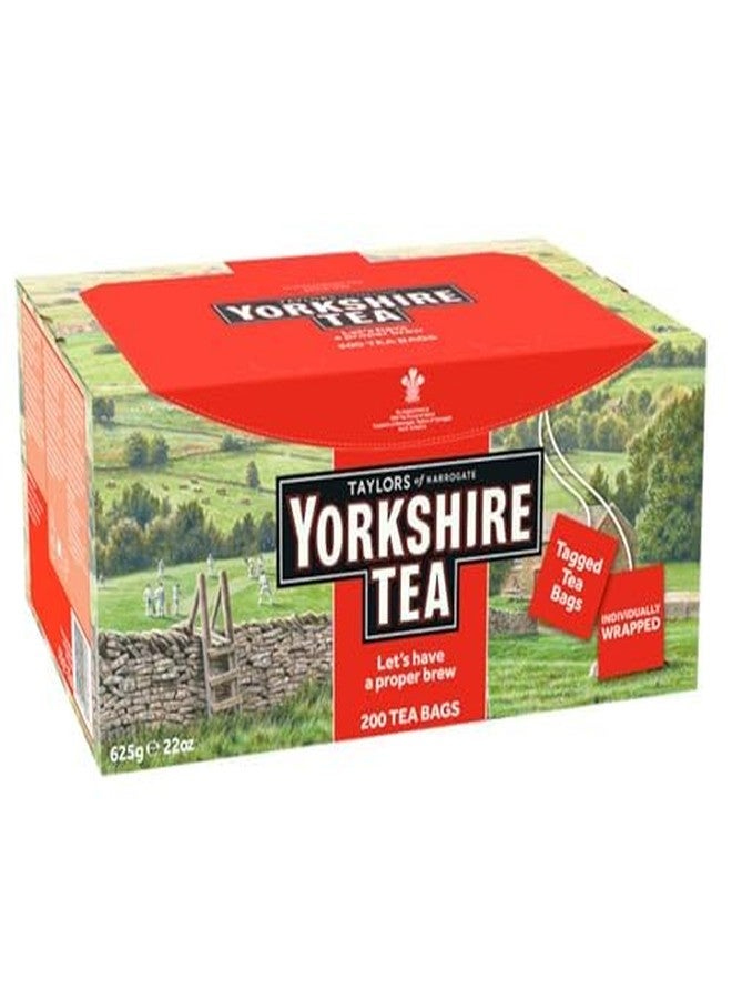Yorkshire Tea, Red, Black Tea, Individually Wrapped Bags, 200 Count (Pack of 1), Refreshing, Satisfying, and Strong, Classic British Breakfast Blend, Caffeinated, Enjoy Hot or Iced, 200 Teabags - Image 2