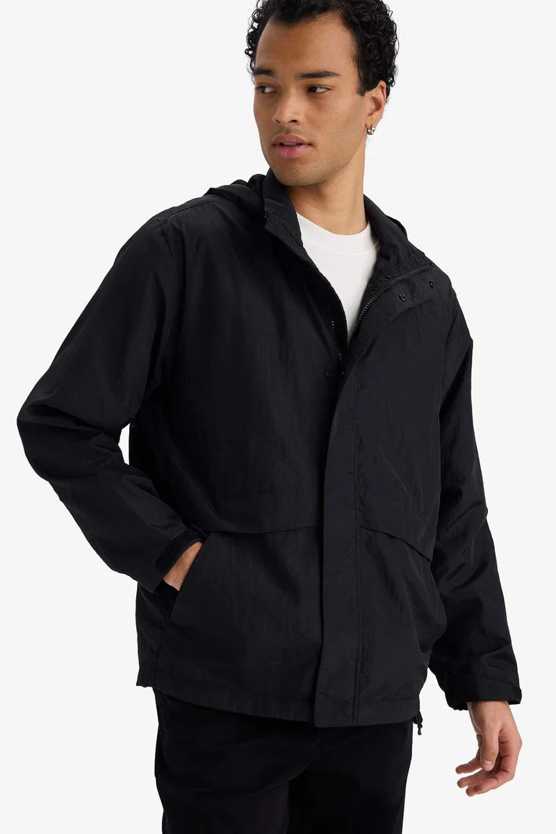ديفاكتو Waterproof Zip-Up Hooded Raincoat