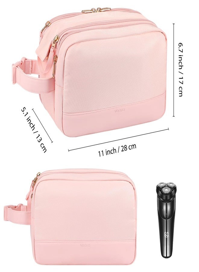 Voova Travel Toiletry Bag for Women, Hanging Dopp Kit Water Resistant Shaving Bag for Toiletries Accessories, Small Makeup Organizer Case for Traveling Essentials, Bathroom, Cosmetics, Pink - Image 4