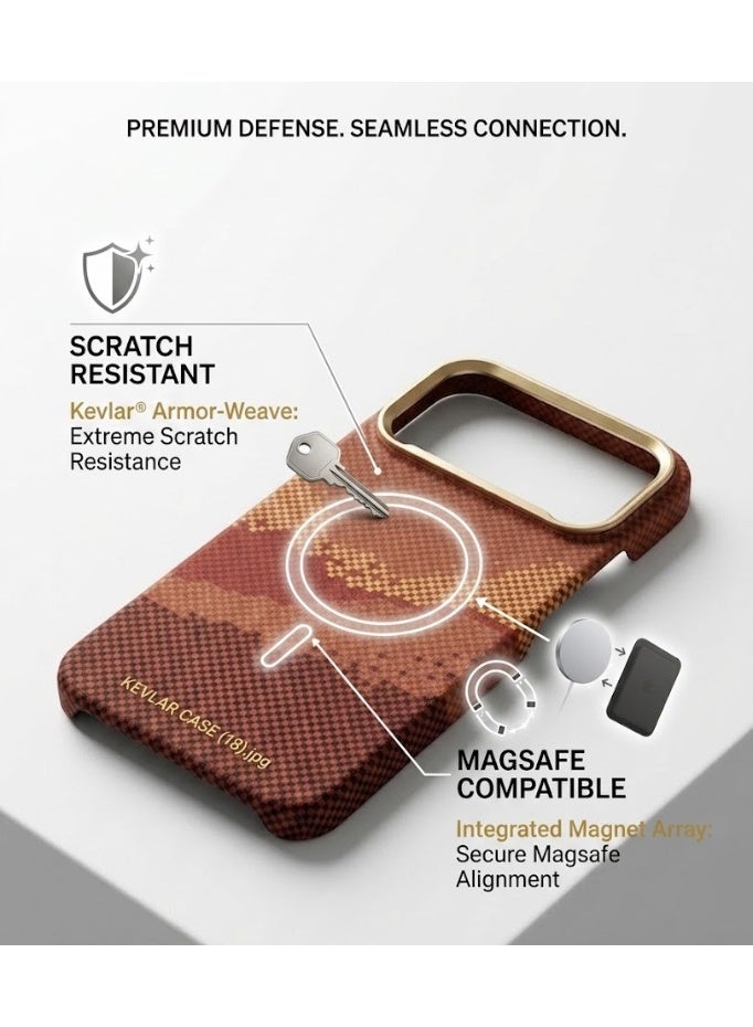 iPhone 17Promax Kevlar Design Magsafe Carbon Fiber Ultra-Slim Case for x Heavy Duty Military-Grade Aramid Fiber Protection Shell Cover - Image 5