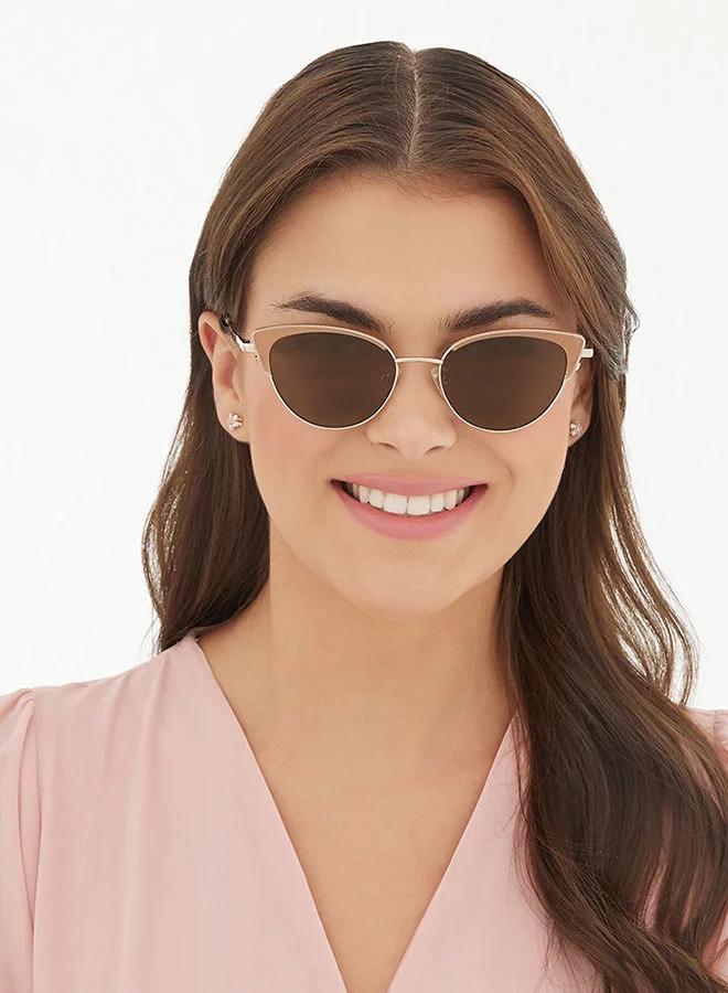 30 سندايز نظارات شمسية نسائية 30Sundays DAISY عين القطة حماية UV400 (بيج، بني)