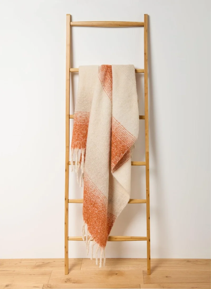 Matalan Orange Ombre Faux Mohair Throw