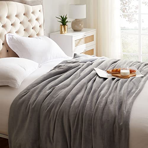 KMUSET Fleece Blanket Throw Size Grey Lightweight Super Soft Cozy Luxury Bed Blanket Microfiber Factory Shop - Image 4
