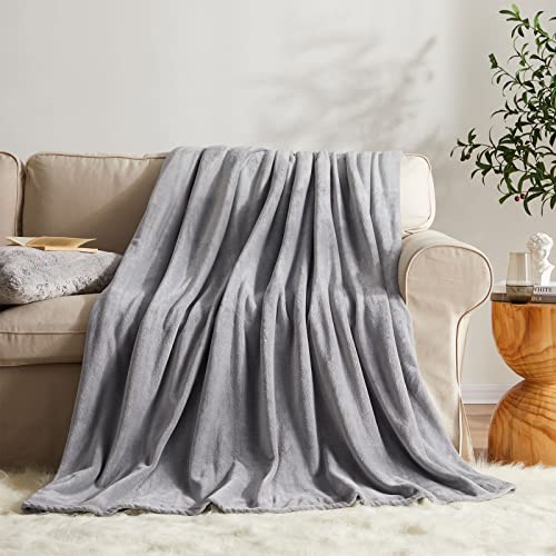 KMUSET Fleece Blanket Throw Size Grey Lightweight Super Soft Cozy Luxury Bed Blanket Microfiber Factory Shop - Image 2