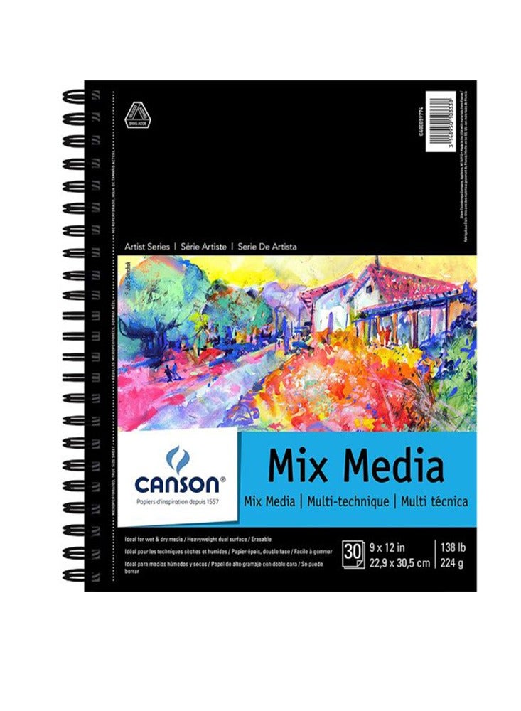 CANSON Canson Artist Series Mix Media Pad, 9" x 12" - 400059774