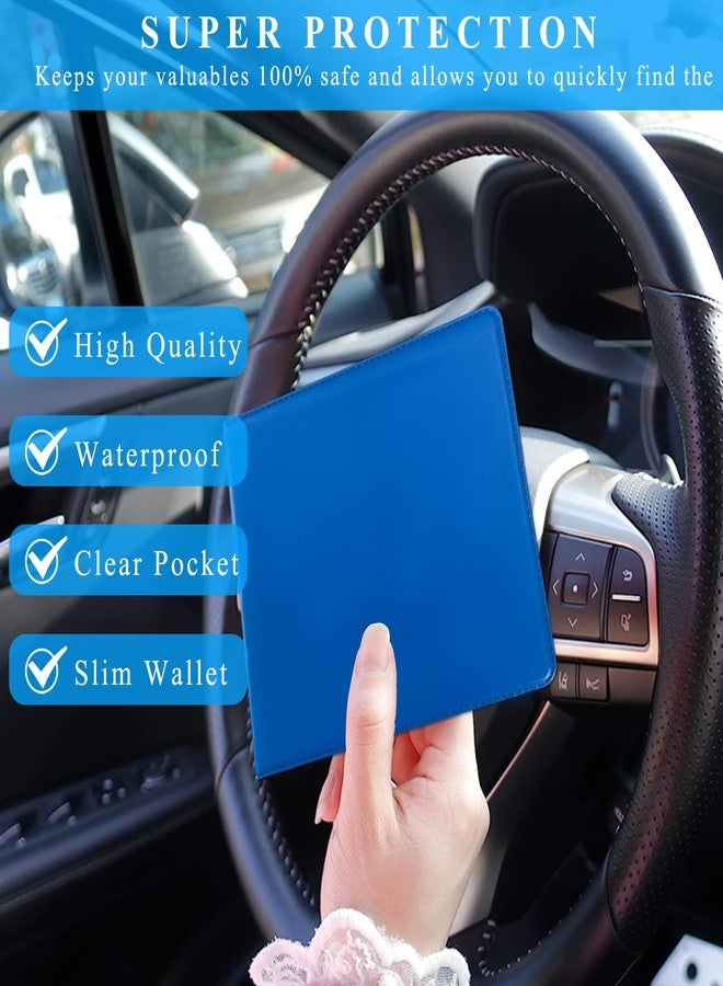 Kewucn 2 PCS Car Registration Insurance Holder, Essential Auto Card Glove Box Organizer, Vehicle Interior Accessories Perfect for Most Car, Truck, SUV (10.55''×4.8'', Blue) - Image 4