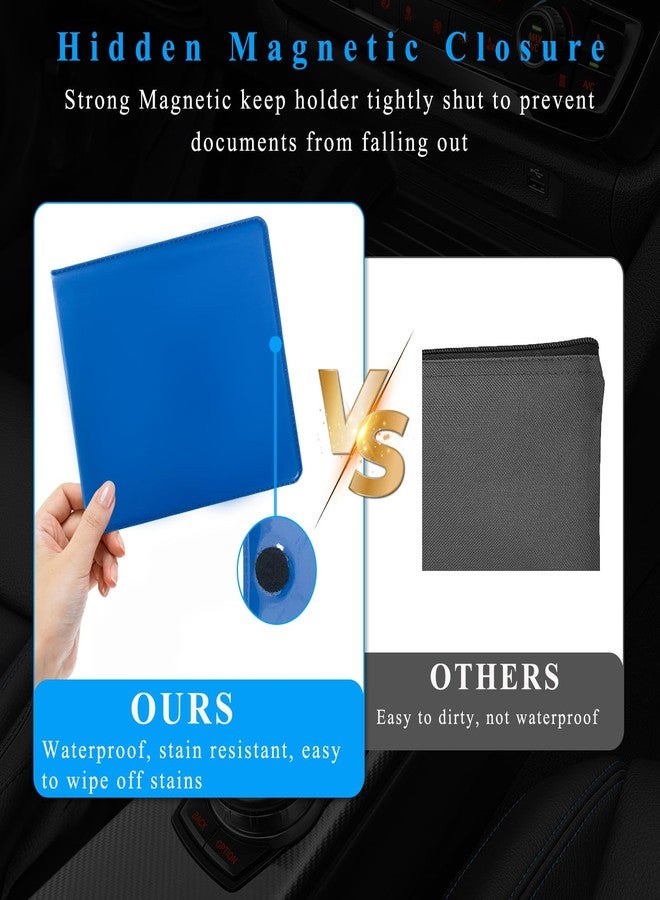 Kewucn 2 PCS Car Registration Insurance Holder, Essential Auto Card Glove Box Organizer, Vehicle Interior Accessories Perfect for Most Car, Truck, SUV (10.55''×4.8'', Blue) - Image 5
