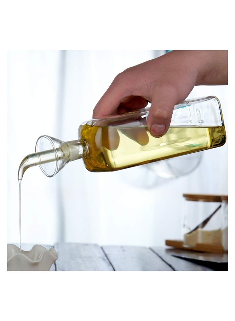 SYOSI Oil Bottle Glass Olive Oil Dispenser Bottle Glass, Cooking Oil Vinegar Measuring Dispenser with Spout, Cotainer Salad Dressing Glass Oil Bottle for Kitchen and BBQ - Image 1
