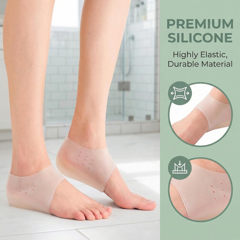 Dephnes Heel Protectors Height Increase Insole Silicone Invisible Heel Lift Shoe Insoles, Shock Absorption Cushion Support for Men and Women Half Shoe Pad, 1.57 in - Image 3