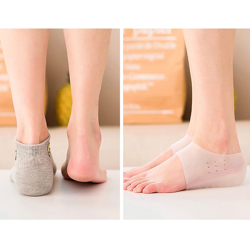 Dephnes Heel Protectors Height Increase Insole Silicone Invisible Heel Lift Shoe Insoles, Shock Absorption Cushion Support for Men and Women Half Shoe Pad, 1.57 in - Image 2