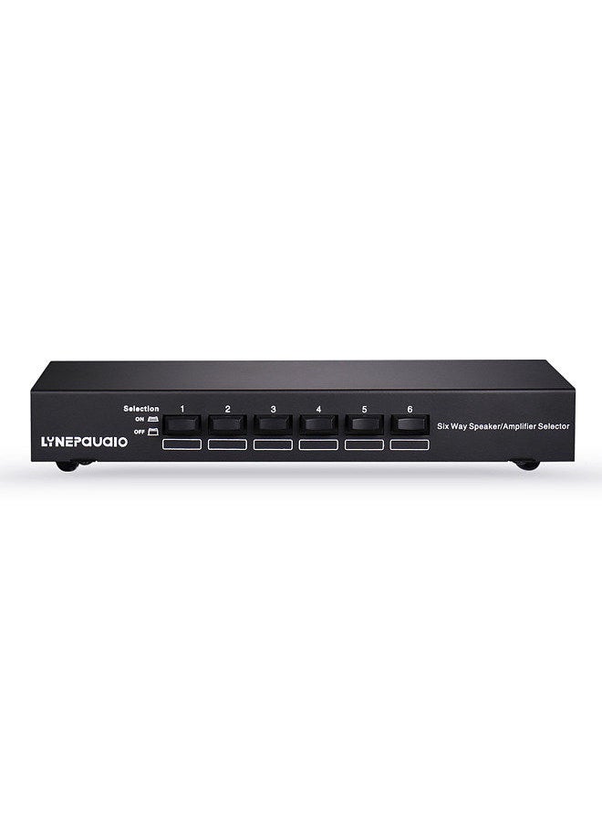 professional 6 pair single source speaker selector bidirectional connection stereo loudspeaker / amplifier comparator audio receiver splitter box