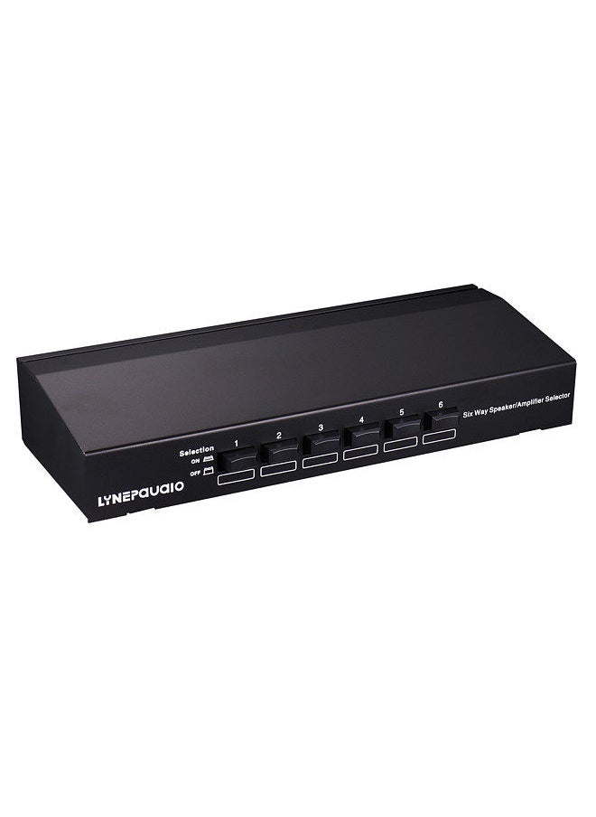 professional 6 pair single source speaker selector bidirectional connection stereo loudspeaker / amplifier comparator audio receiver splitter box