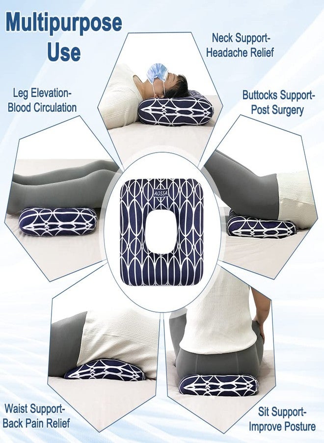 AOSSA Donut Pillow for Bed Sores, Pressure Relief Butt Cushions, Medical Sacral Square Donut Cushion, BBL Pillow for Sleeping, Bed Sore Prevention Pad, Long Sitting Tailbone Pain - Image 2