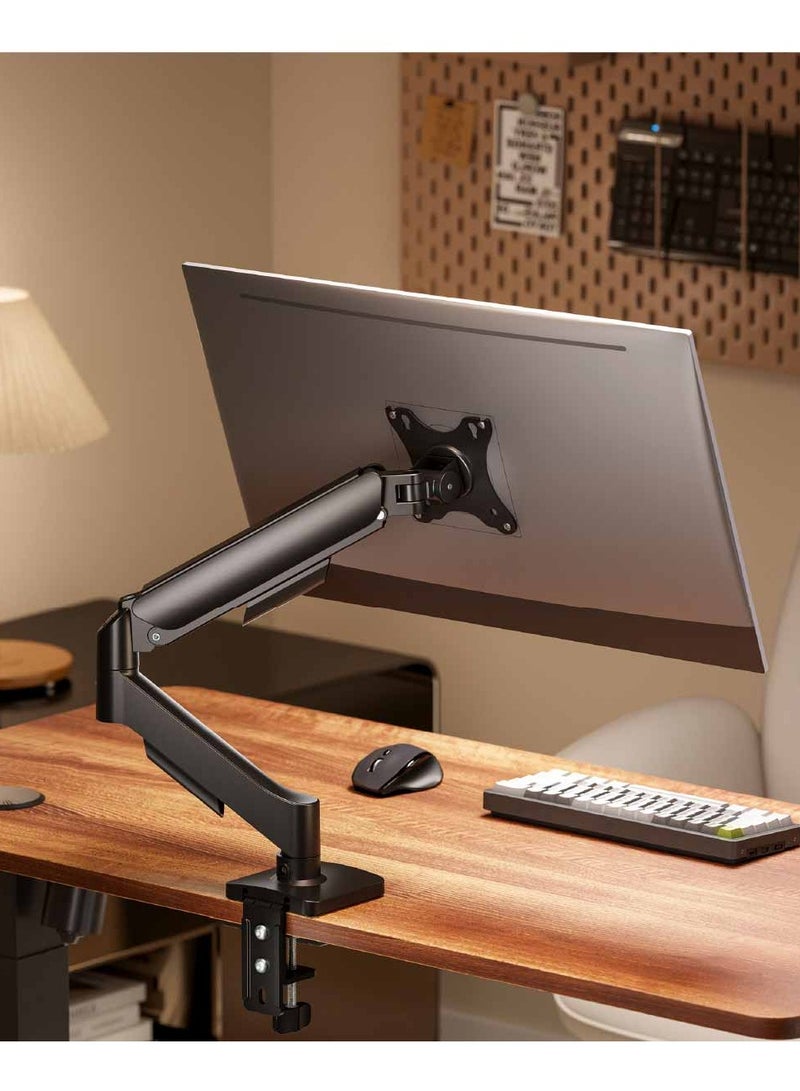 Skill Tech Skilltech SH130 C012 – Super Economical Mechanical Spring Monitor Arm for 17"–32" Screens | Clamp & Grommet Mount | Full Motion +90°/–90° Tilt, 180° Rotation, 9kg Capacity | Matte Black - Image 2