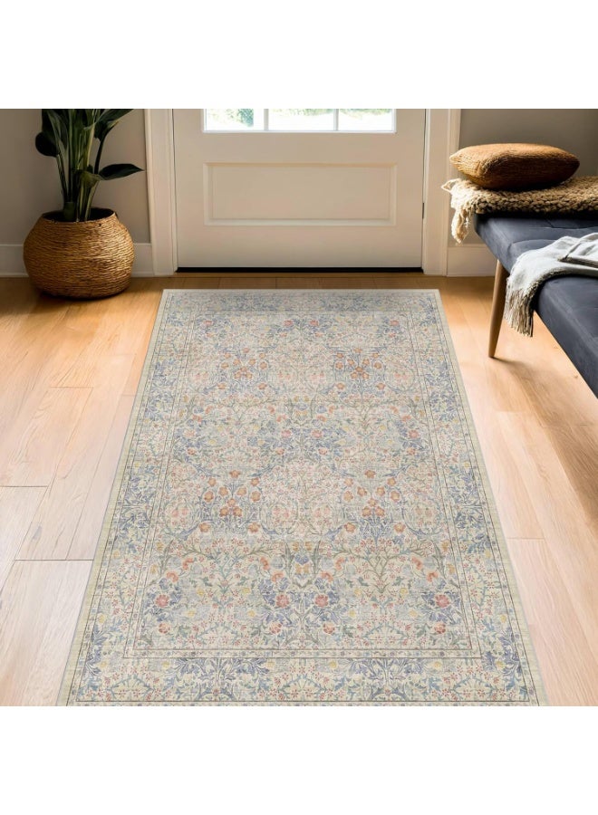 Retro Persian style living room coffee table bedroom carpet - anti slip, stain resistant, easy to clean, washable, soft and comfortable area carpet - Image 4