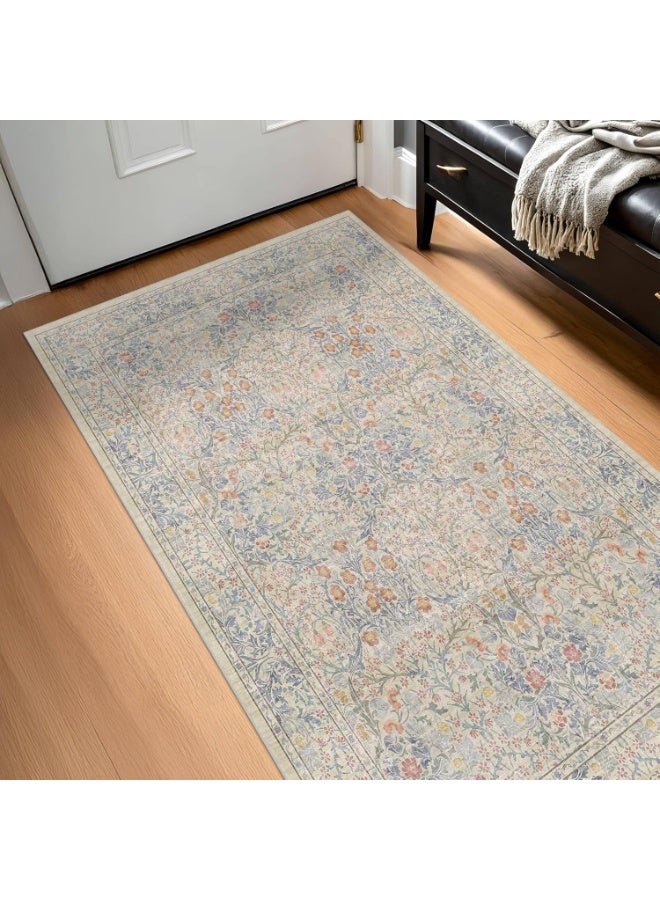 Retro Persian style living room coffee table bedroom carpet - anti slip, stain resistant, easy to clean, washable, soft and comfortable area carpet - Image 5