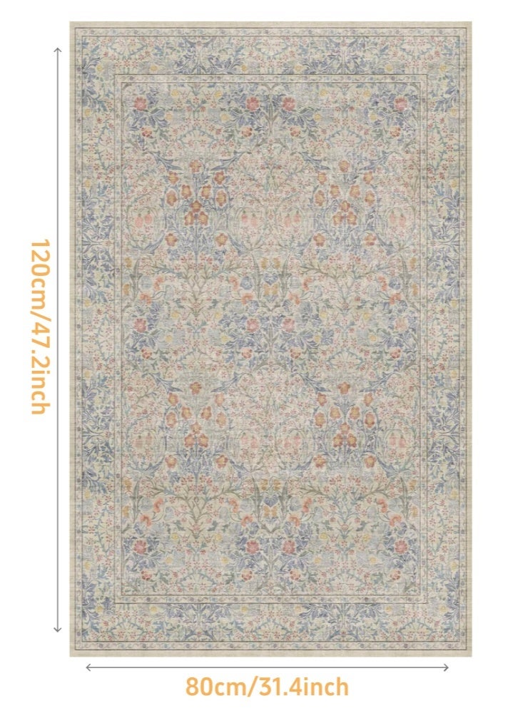 Retro Persian style living room coffee table bedroom carpet - anti slip, stain resistant, easy to clean, washable, soft and comfortable area carpet - Image 1