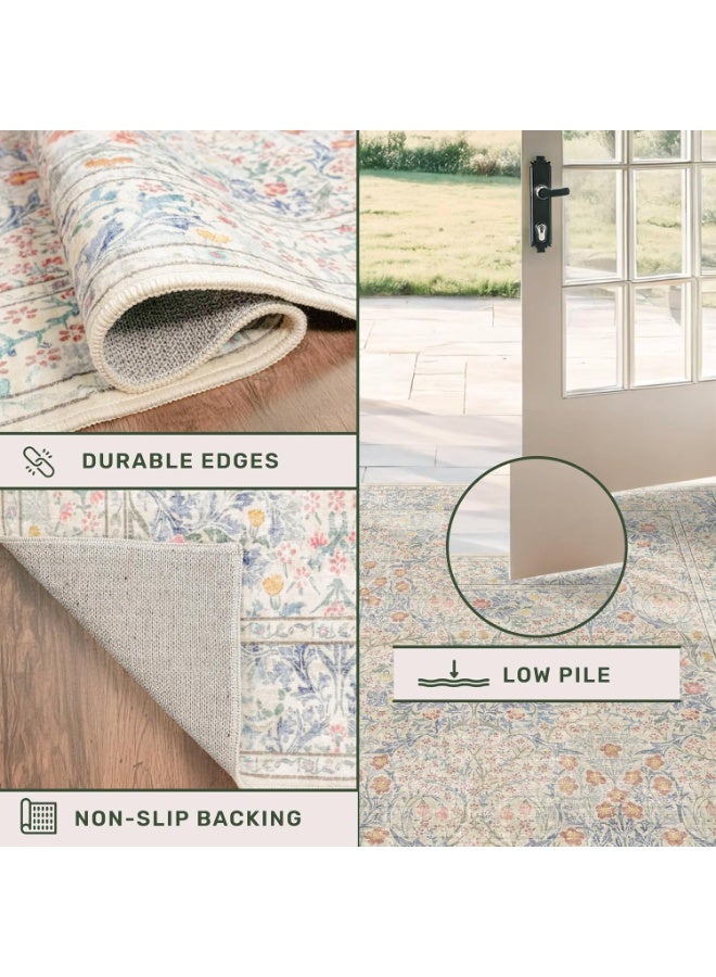 Retro Persian style living room coffee table bedroom carpet - anti slip, stain resistant, easy to clean, washable, soft and comfortable area carpet - Image 3