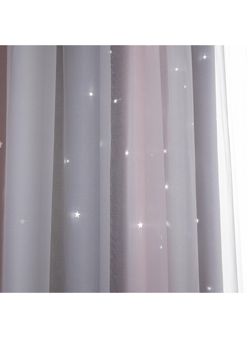 general 2-Piece Hollow Out Stars Blackout Outdoor Curtains - Image 2