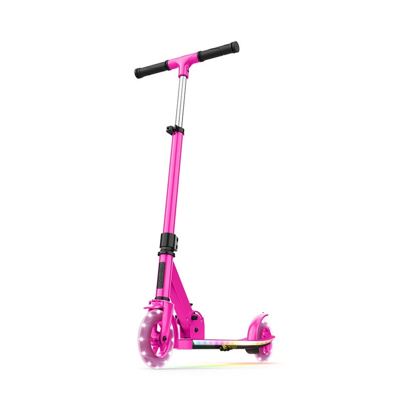 Jetson Highlight 2Wheel Kick Scooter Kinetic Lights on Deck and Wheels 6 Inch Wheels Rear Brake EasyFolding Mechanism Ages 6 Pink JHGLTPNK