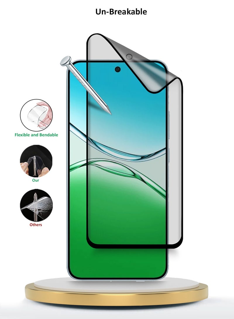 Wtech Oppo A5 5G 2025 Premium Edge-Pro Matte Ceramic Full Glue Full Cover Matte Flexible Screen Protector (MSGPCN) - Clear/Black - Image 3