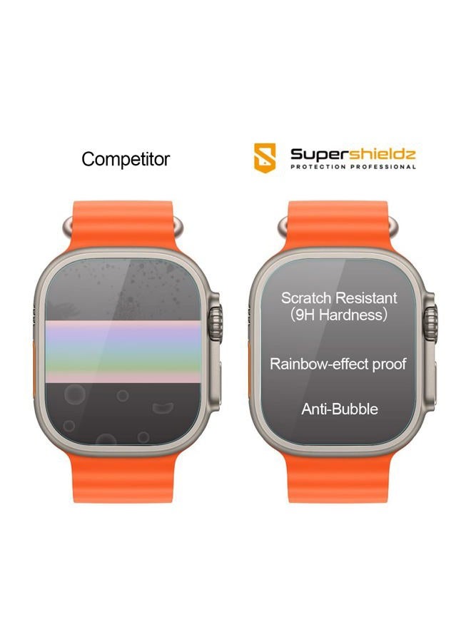 Supershieldz (3 Pack) Designed for Apple Watch Ultra Tempered Glass Screen Protector, Anti Scratch, Bubble Free - Image 2