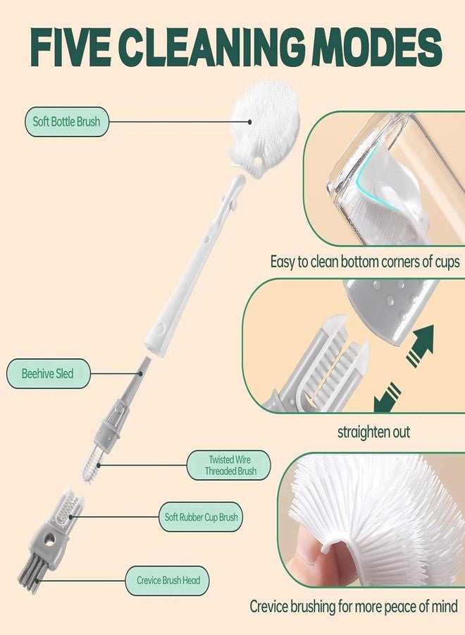 HILDA 5 in 1 Water Bottle Cleaner Brush Set | Bottle Scrubber, Cup & Straw Cleaning Brush | Multipurpose Cleaning Tool - Image 5
