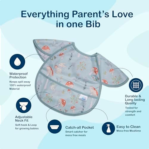 Chic Buddy Bibs for Baby Boys & Girls 6 to 36 Months | Pack of 2, Adjustable Sleeveless Feeding Bibs with Pocket (Woodland Collection) - Image 5