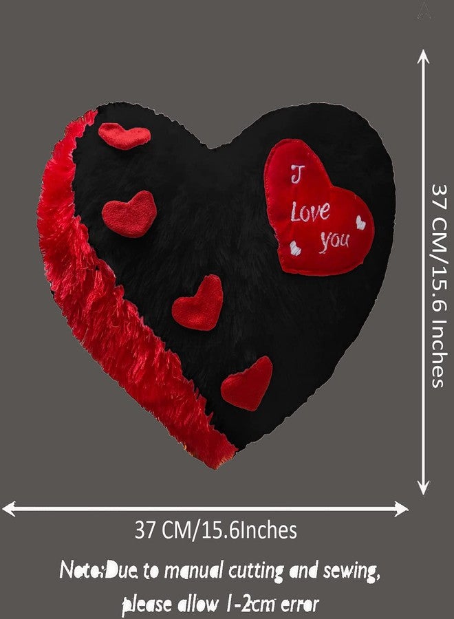 PICKKART Love Heart Pillow Gift Items for Girlfriend/Boyfriend/Couples/Husband/Love One/Hubby - Love Heart Shape Pillow Combo Offers (Black-Pink) - Image 3