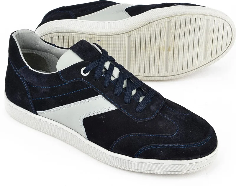 زيا Men's Leather Sneaker 151983ZX30 Navy Blue