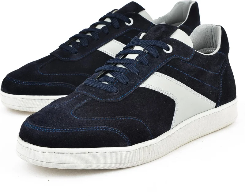 زيا Men's Leather Sneaker 151983ZX30 Navy Blue