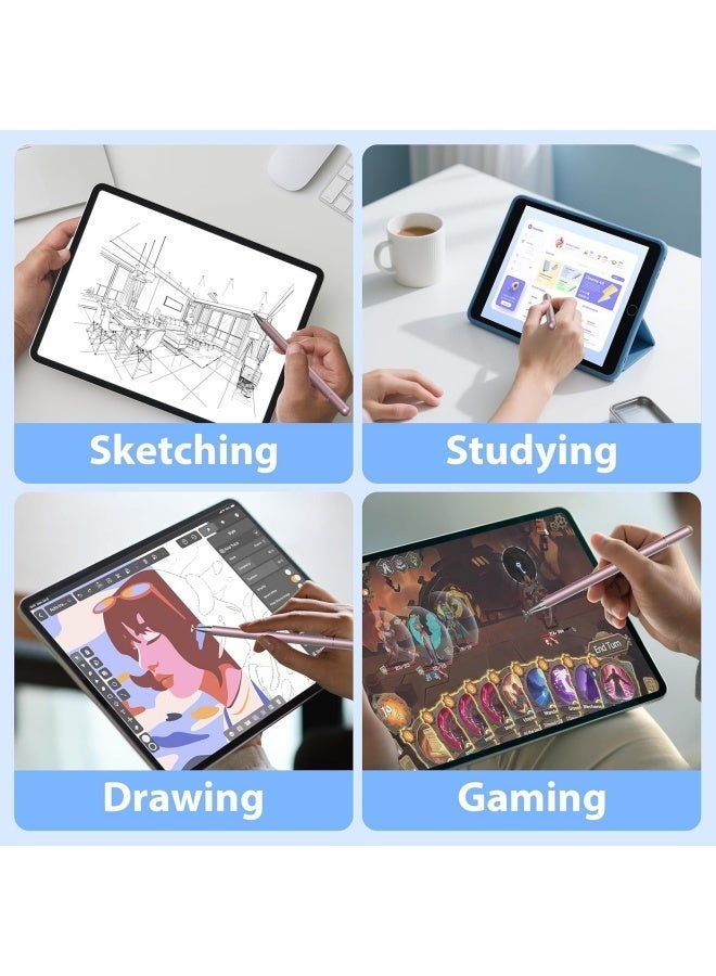 قلم رسم عالمي لشاشات اللمس، قلم رسم سلبي متوافق مع أجهزة iOS وAndroid، قلم رسم عالي الأداء لجميع أجهزة اللمس (وردي) - Image 5
