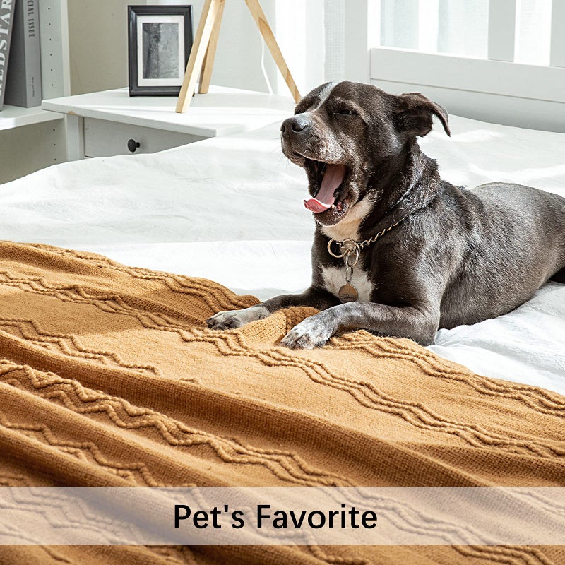 ميولي Miulee Brown Throw Throw بطانية للأريكة Boho Decor Dick متماسكة البطانيات في الهواء الطلق الحجم مع شرابات مريحة منسوجة لأريكة Home Chair Pattern 50 "x 60" "بوصة" - Image 4