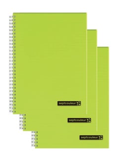 Maruman Sept Couleur 3-Piece Septcouleur Notebook A6 Size Green  - Image 1