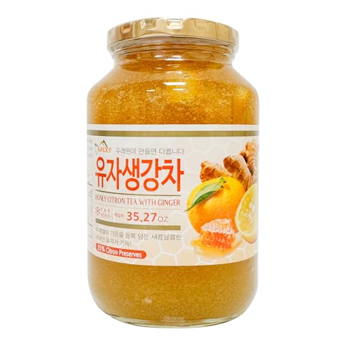 Apexy Authentic Korean Honey Citron Tea With Ginger, Citron Tea, Just Add Hot Water, Yuzu Marmalade, Yuzu for Salad, Citron Spread, No Artificial Colors, Versatile and Natural Delight, Made in KOREA 35.27oz (1kg). (Honey Citron With Ginger) - Image 1