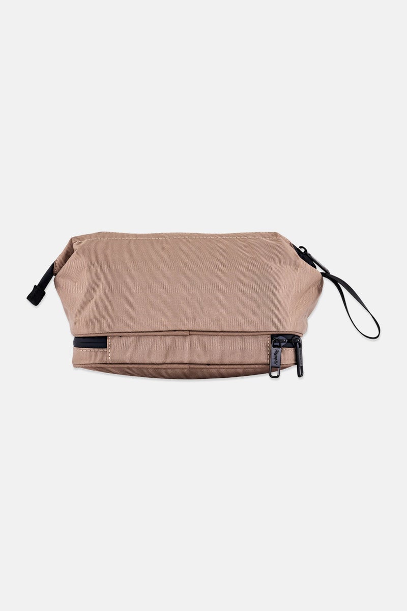 Algspar Men Brand Logo Toiletry Bag, Brown - Image 2