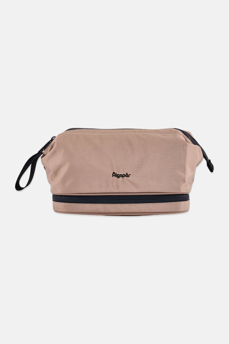 Algspar Men Brand Logo Toiletry Bag, Brown - Image 1