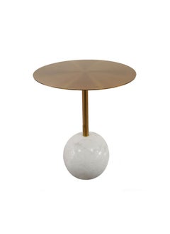 DANUBE HOME Trazo Round Side Table - Gold / White  - Image 2