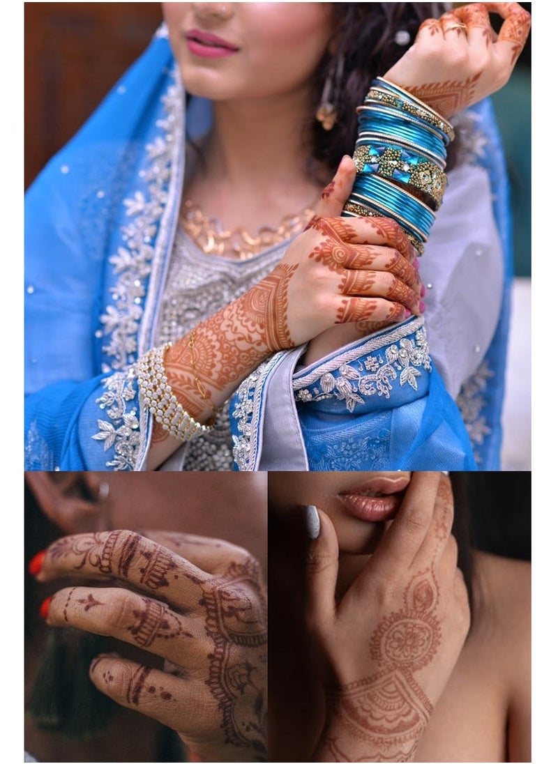 Generic - 10 Sheets of Brownish Red Henna Tattoo Stickers Mehndi Design Temporary Waterproof Tattoo Stickers Ramadan Eid Gift - Image 1