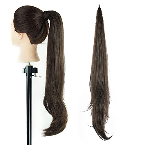 IMISSU Hair Extension Pony Tail Flexible Hair Ponytails Hairpieces Brown - Image 1