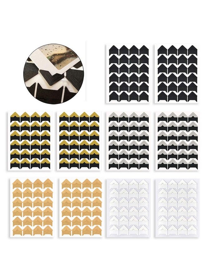 BOGZON Photo Corners Self Adhesive Stickers For Diy Scrapbook Photo Album Trip Journal Memory Book Or Dairy (240 Pieces Multicolored) - Image 1