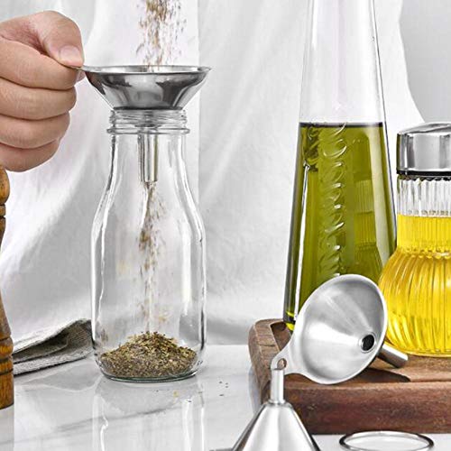 YEVIOR 3 in 1 Metal Small Funnels for Filling Bottles Stainless Steel Small Kitchen Funnel Set for Transferring Essential Oils Liquid Fluid Spice Dry Ingredients Powder, Durable and Dishwasher Safe - Image 5