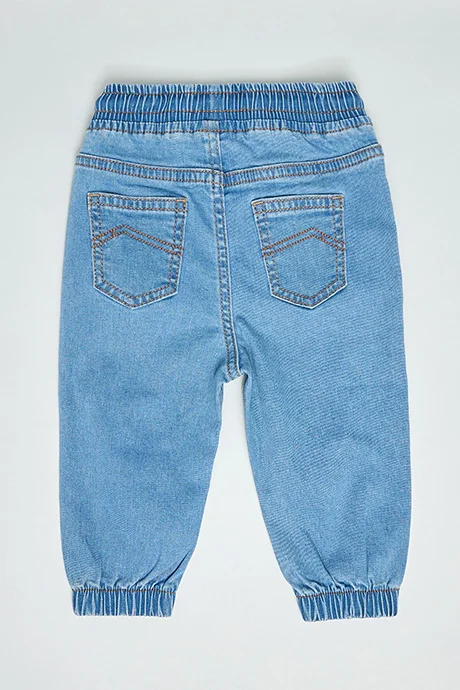 R&B Washed Jogger Jeans with Drawstring Waist